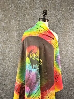 90s Greatful Dead Phillip Garris The Fiddler Tie Dye Tapestry Style Fabric, Wrap